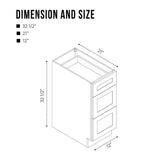 Vanity Art 12 in. W x 21 in. D x 32.5 in. H 3-Drawers Bath Vanity Cabinet Only in Brown