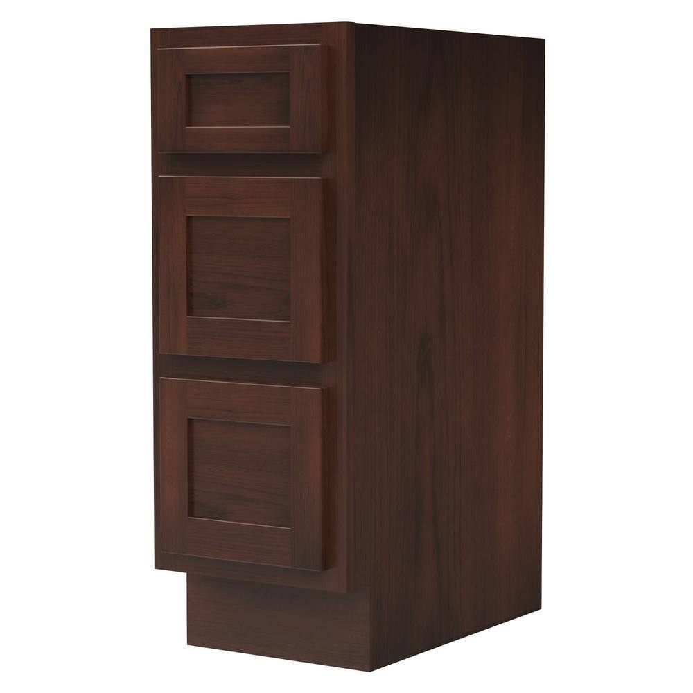 Vanity Art 12 in. W x 21 in. D x 32.5 in. H 3-Drawers Bath Vanity Cabinet Only in Brown