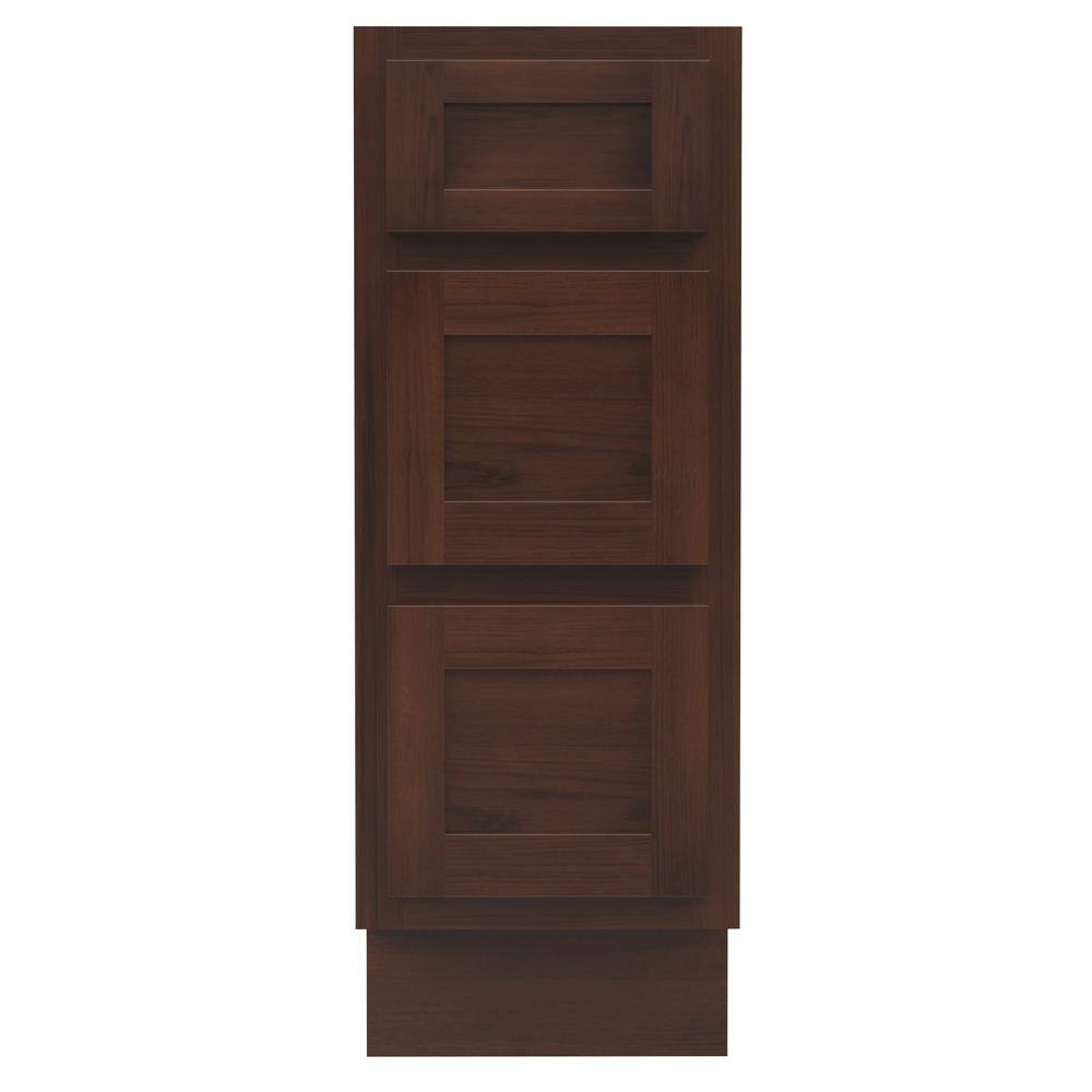 Vanity Art 12 in. W x 21 in. D x 32.5 in. H 3-Drawers Bath Vanity Cabinet Only in Brown
