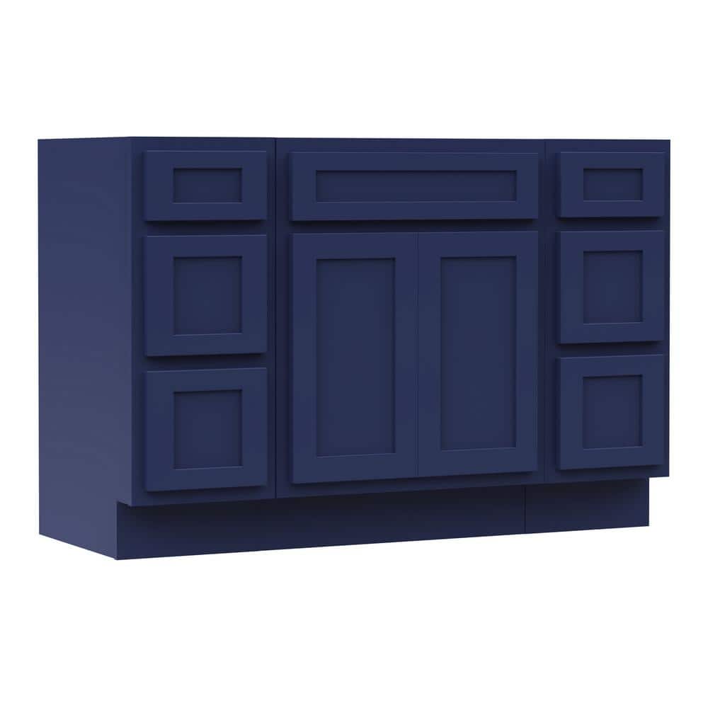 Vanity Art 54 in. W x 21 in. D x 32.5 in. H Bath Vanity Cabinet without Top in Blue