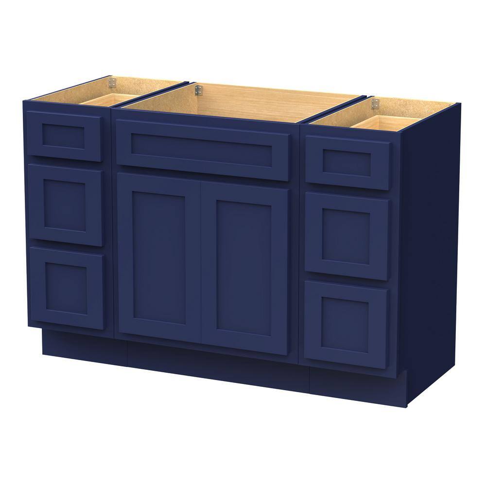 Vanity Art 54 in. W x 21 in. D x 32.5 in. H Bath Vanity Cabinet without Top in Blue