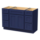 Vanity Art 54 in. W x 21 in. D x 32.5 in. H Bath Vanity Cabinet without Top in Blue