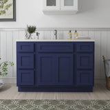 Vanity Art 54 in. W x 21 in. D x 32.5 in. H Bath Vanity Cabinet without Top in Blue