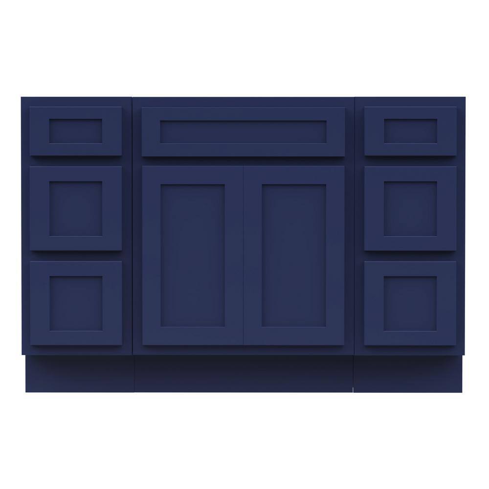 Vanity Art 54 in. W x 21 in. D x 32.5 in. H Bath Vanity Cabinet without Top in Blue