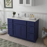 Vanity Art 54 in. W x 21 in. D x 32.5 in. H Bath Vanity Cabinet without Top in Blue