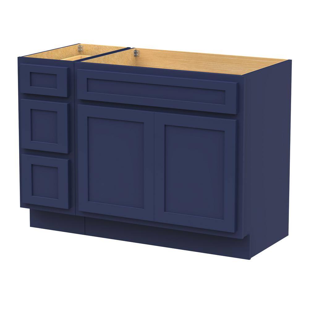 Vanity Art 42 in. W x 21 in. D x 32.5 in. H Bath Vanity Cabinet without Top in Blue