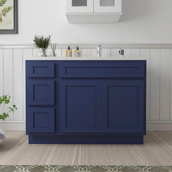 Vanity Art 42 in. W x 21 in. D x 32.5 in. H Bath Vanity Cabinet without Top in Blue