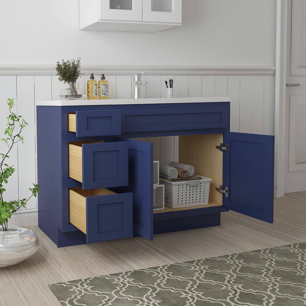 Vanity Art 42 in. W x 21 in. D x 32.5 in. H Bath Vanity Cabinet without Top in Blue