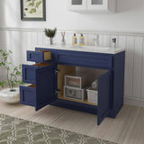 Vanity Art 42 in. W x 21 in. D x 32.5 in. H Bath Vanity Cabinet without Top in Blue
