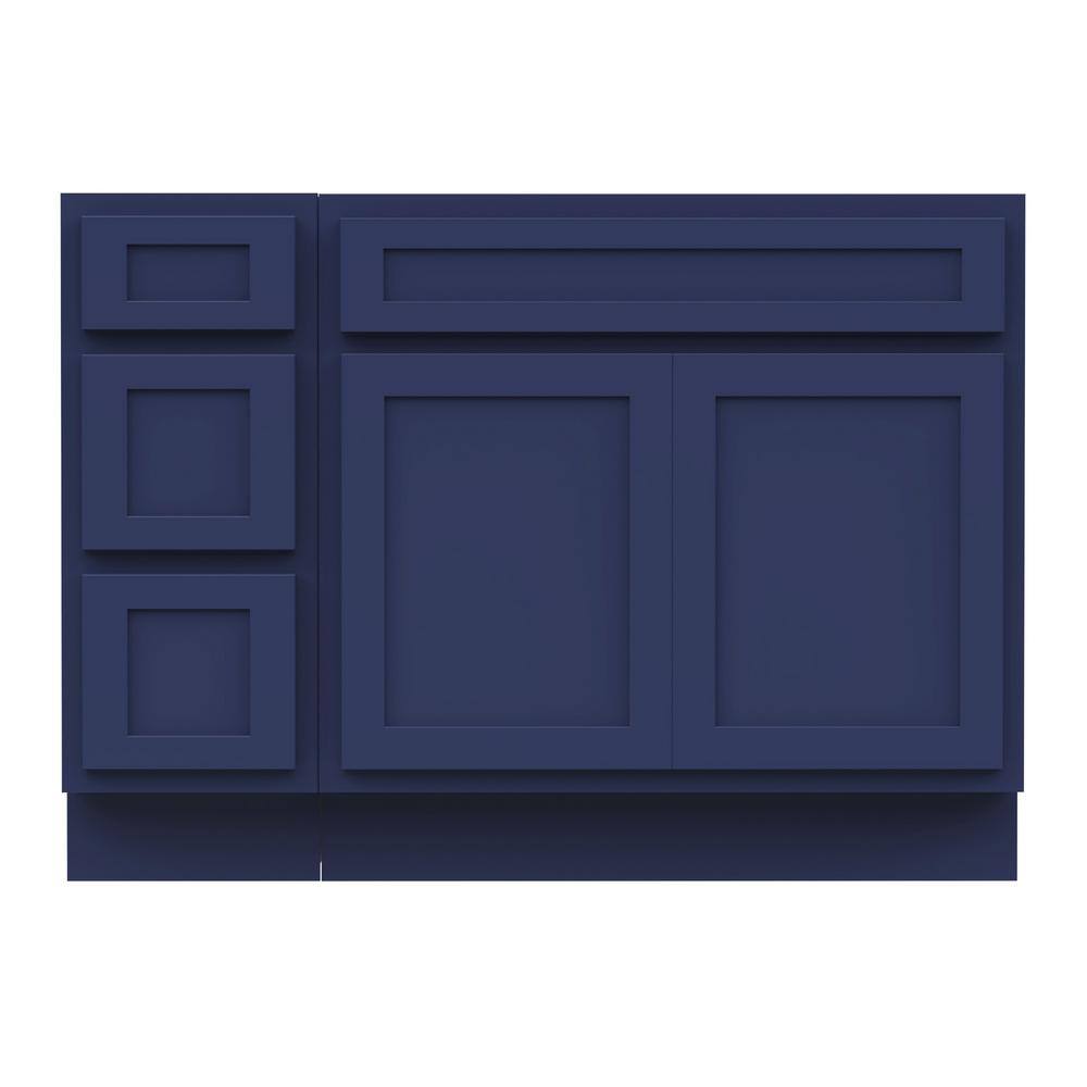 Vanity Art 42 in. W x 21 in. D x 32.5 in. H Bath Vanity Cabinet without Top in Blue