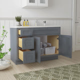 Vanity Art 42 in. W x 21 in. D x 32.5 in. H Bath Vanity Cabinet without Top in Silver