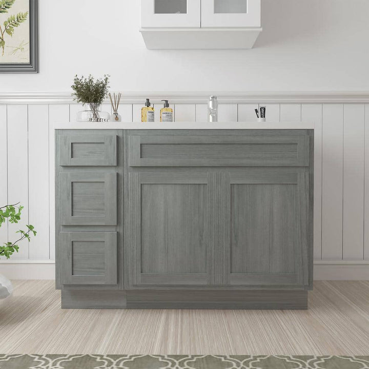Vanity Art 51 in. W. x 21 in. D x 32.5 in. H Bath Vanity Cabinet without Top in Silver
