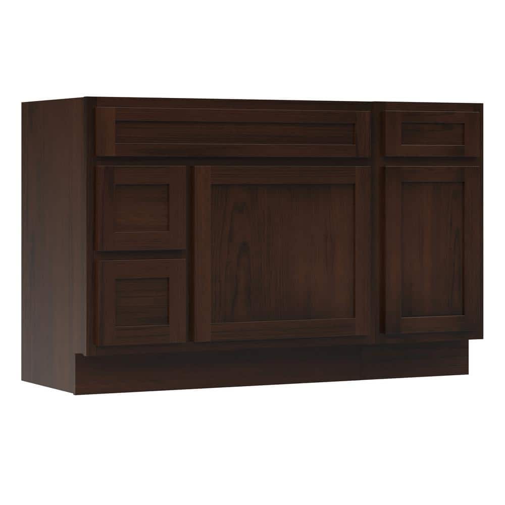 Vanity Art 51 in. W x 21 in. D x 32.5 in. H Bath Vanity Cabinet without Top in Brown