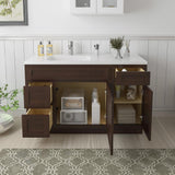 Vanity Art 51 in. W x 21 in. D x 32.5 in. H Bath Vanity Cabinet without Top in Brown