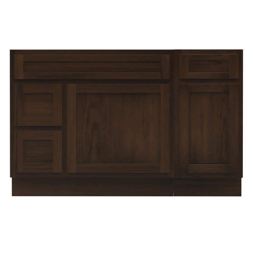 Vanity Art 51 in. W x 21 in. D x 32.5 in. H Bath Vanity Cabinet without Top in Brown