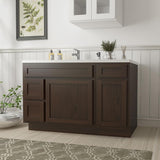 Vanity Art 51 in. W x 21 in. D x 32.5 in. H Bath Vanity Cabinet without Top in Brown