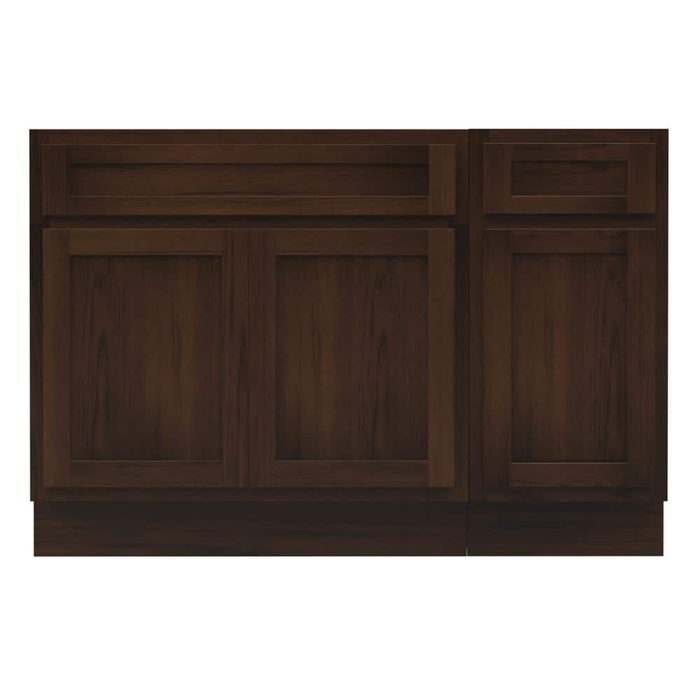 Vanity Art 51 in. W x 21 in. D x 32.5 in. H Bath Vanity Cabinet without Top in Brown