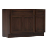 Vanity Art 54 in. W x 21 in. D x 32.5 in. H Bath Vanity Cabinet without Top in Brown