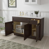 Vanity Art 54 in. W x 21 in. D x 32.5 in. H Bath Vanity Cabinet without Top in Brown