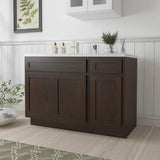 Vanity Art 54 in. W x 21 in. D x 32.5 in. H Bath Vanity Cabinet without Top in Brown
