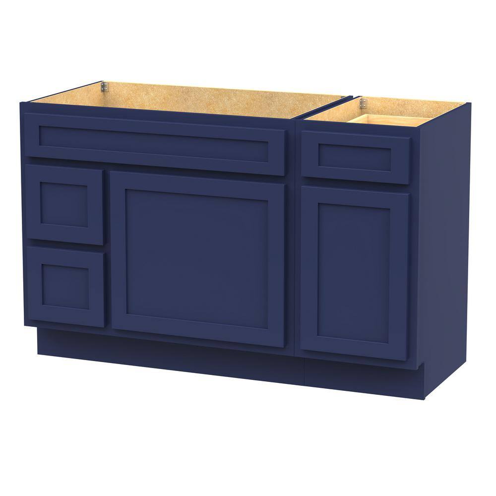 Vanity Art 51 in. W x 21 in. D x 32.5 in. H Bath Vanity Cabinet without Top in Blue