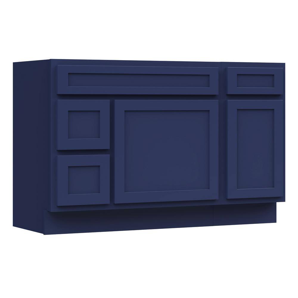 Vanity Art 51 in. W x 21 in. D x 32.5 in. H Bath Vanity Cabinet without Top in Blue
