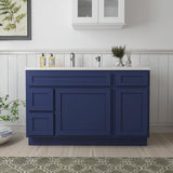 Vanity Art 51 in. W x 21 in. D x 32.5 in. H Bath Vanity Cabinet without Top in Blue