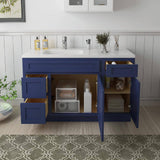 Vanity Art 51 in. W x 21 in. D x 32.5 in. H Bath Vanity Cabinet without Top in Blue