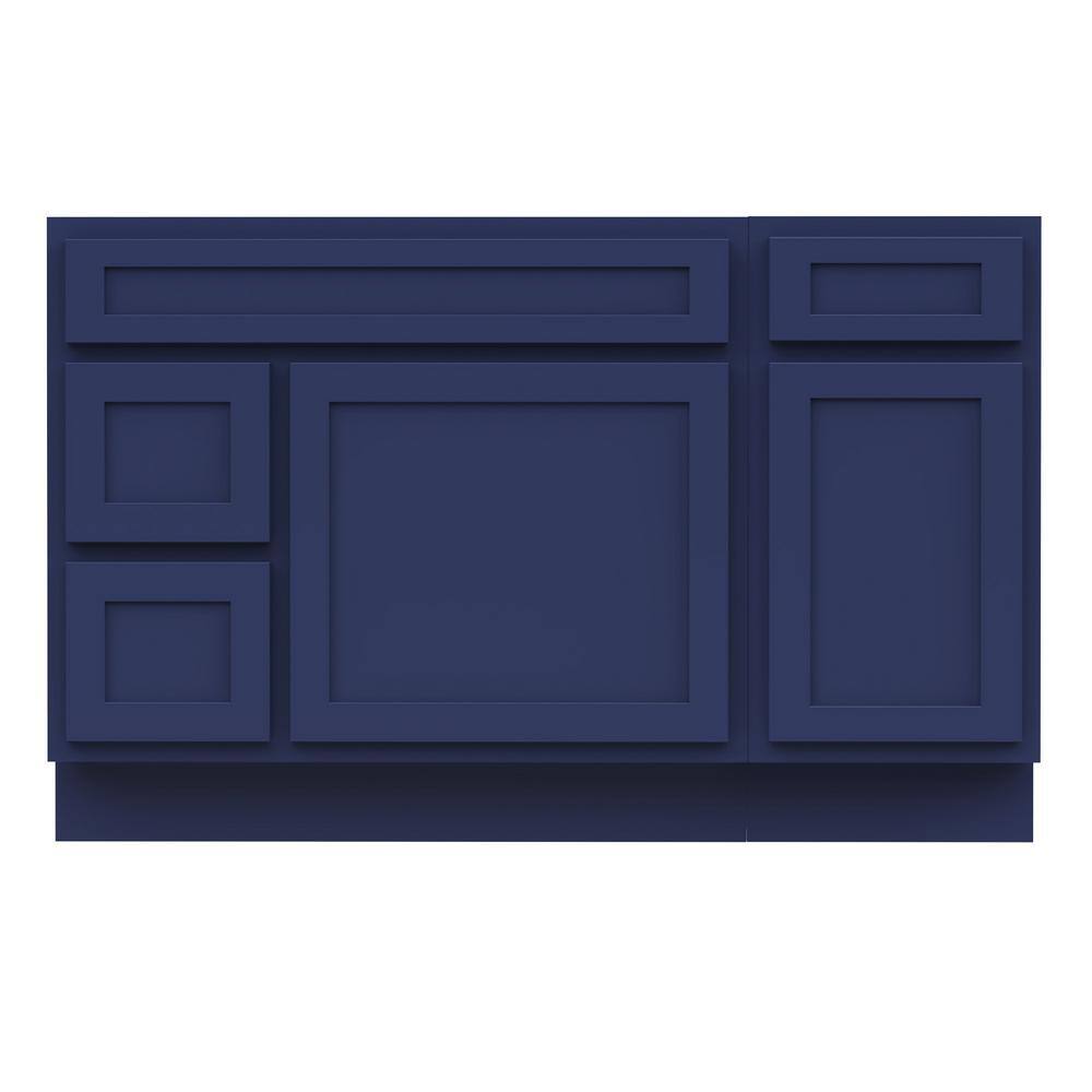 Vanity Art 51 in. W x 21 in. D x 32.5 in. H Bath Vanity Cabinet without Top in Blue
