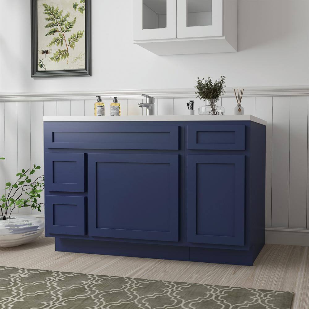 Vanity Art 51 in. W x 21 in. D x 32.5 in. H Bath Vanity Cabinet without Top in Blue