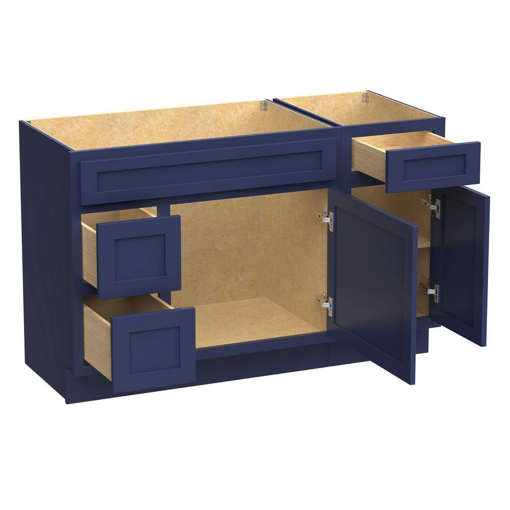 Vanity Art 51 in. W x 21 in. D x 32.5 in. H Bath Vanity Cabinet without Top in Blue