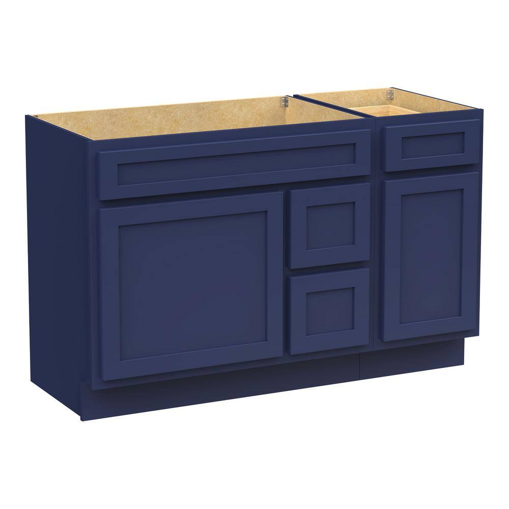 Vanity Art 51 in. W x 21 in. D x 32.5 in. H Bath Vanity Cabinet without Top in Blue