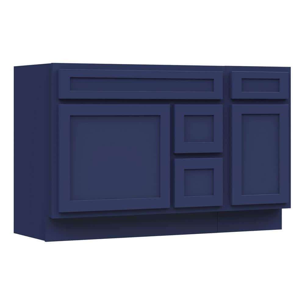 Vanity Art 51 in. W x 21 in. D x 32.5 in. H Bath Vanity Cabinet without Top in Blue