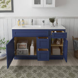Vanity Art 51 in. W x 21 in. D x 32.5 in. H Bath Vanity Cabinet without Top in Blue