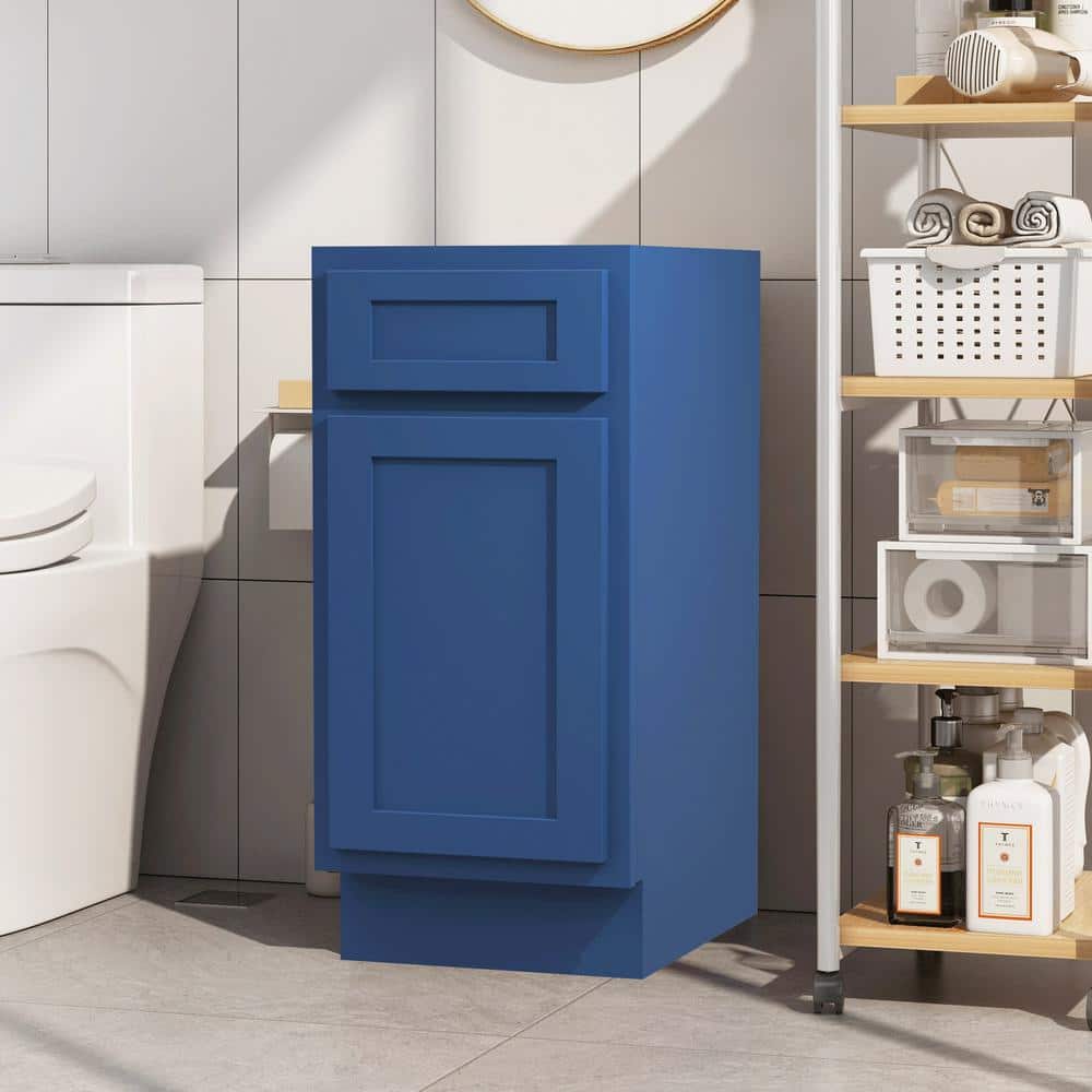 Vanity Art 15 in. W x 21 in. D x 32.5 in. H 1-Drawer Bath Vanity Cabinet without Top in Blue