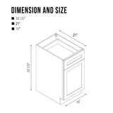 Vanity Art 15 in. W x 21 in. D x 32.5 in. H 1-Drawer Bath Vanity Cabinet without Top in Blue