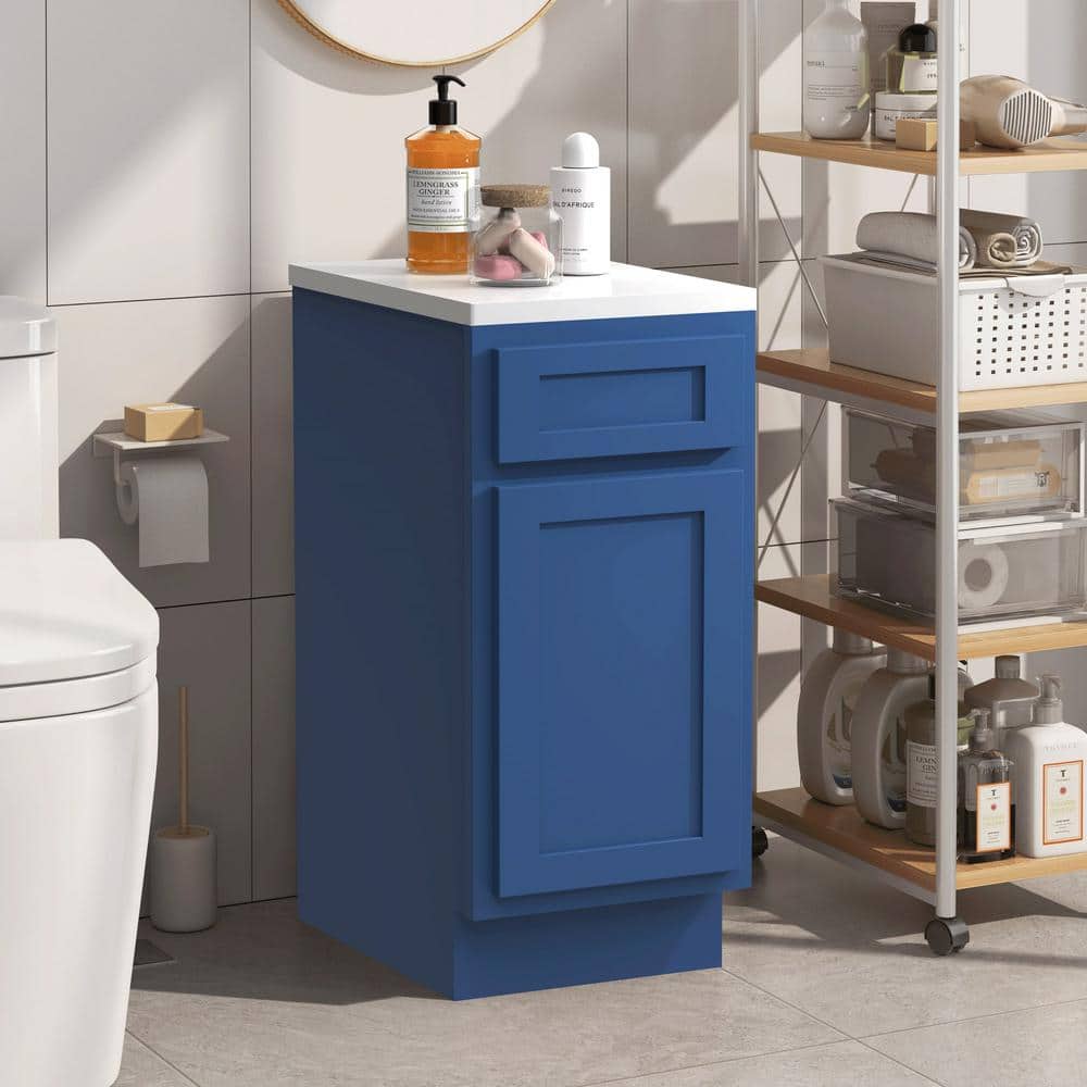 Vanity Art 15 in. W x 21 in. D x 32.5 in. H 1-Drawer Bath Vanity Cabinet without Top in Blue