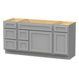 Vanity Art 66 in. W x 21 in. D x 32.5 in. H Bath Vanity Cabinet without Top in Gray