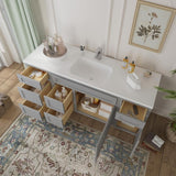 Vanity Art 66 in. W x 21 in. D x 32.5 in. H Bath Vanity Cabinet without Top in Gray
