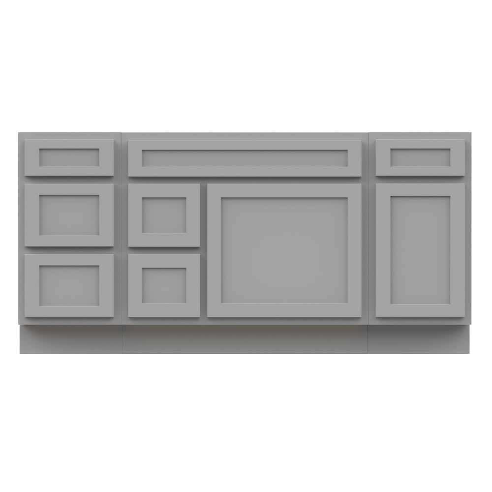 Vanity Art 66 in. W x 21 in. D x 32.5 in. H Bath Vanity Cabinet without Top in Gray