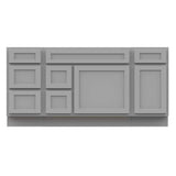 Vanity Art 66 in. W x 21 in. D x 32.5 in. H Bath Vanity Cabinet without Top in Gray