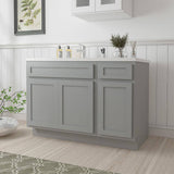 Vanity Art 51 in. W x 21 in. D x 32.5 in. H Bath Vanity Cabinet without Top in Gray
