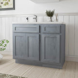 Vanity Art 39 in. W x 21 in. D x 32.5 in. H Bath Vanity Cabinet without Top in Silver