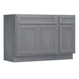 Vanity Art 51 in. W x 21 in. D x 32.5 in. H Bath Vanity Cabinet without Top in Silver