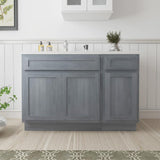 Vanity Art 51 in. W x 21 in. D x 32.5 in. H Bath Vanity Cabinet without Top in Silver