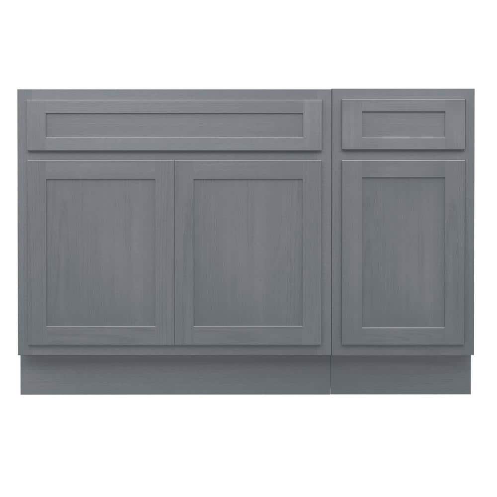 Vanity Art 51 in. W x 21 in. D x 32.5 in. H Bath Vanity Cabinet without Top in Silver