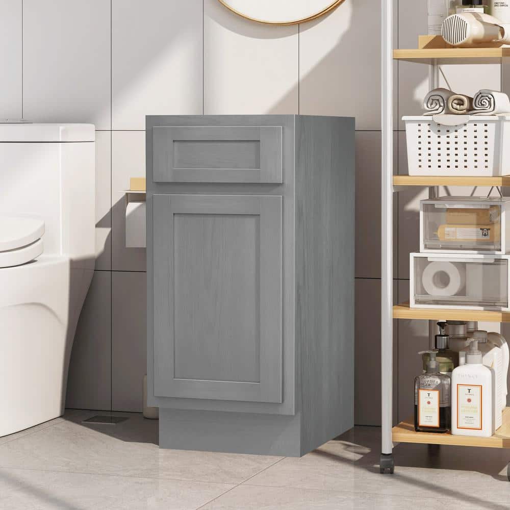 Vanity Art 15 in. W x 21 in. D x 32.5 in. H 1-Drawer Bath Vanity Cabinet without Top in Silver