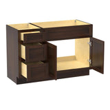 Vanity Art 45 in. W x 21 in. D x 32.5 in. H Bath Vanity Cabinet without Top in Brown