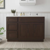 Vanity Art 45 in. W x 21 in. D x 32.5 in. H Bath Vanity Cabinet without Top in Brown