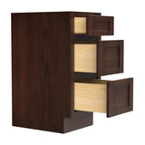 Vanity Art 15 in. W x 21 in. D x 32.5 in. H 3-Drawers Bath Vanity Cabinet Only in Brown